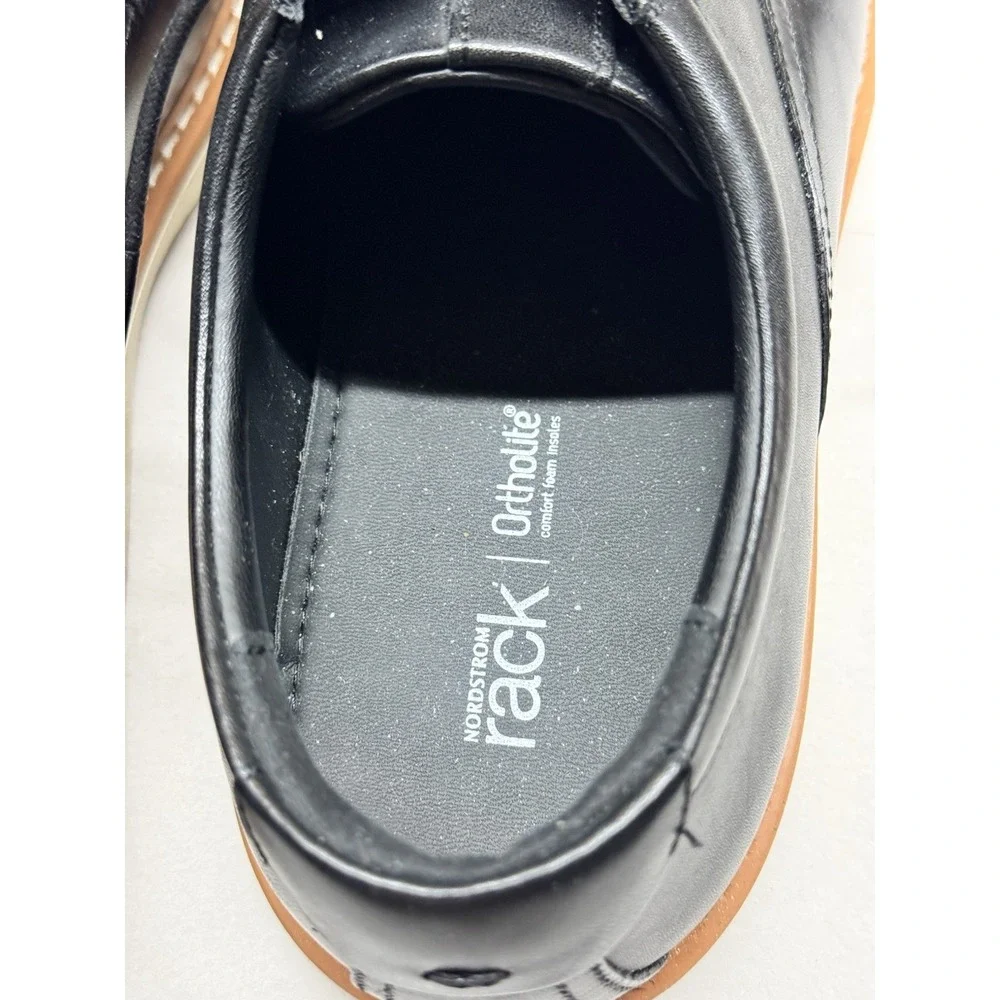 Mens Nordstrom Rack Eugene Black Leather Formal Comfort Shoes‎ Size 12 M GUC